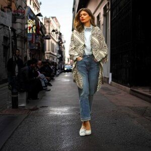 Mignon Doo  Anthropologie Margaux Leopard Kimono Long Duster OSFA